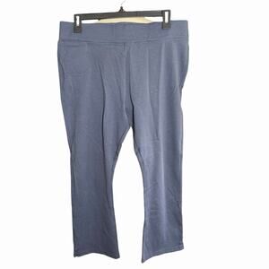 American Giant Women's Ponte Kick Flare Pant Blue Sz 16 Made In USA Athleisure